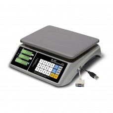 Торговые настольные весы M-ER 328 C-32.5 LCD с RS-232 и USB  без АКБ